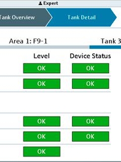 Overfill Prevention System SOP300 Tank Detail Screen