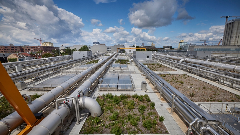 Estação de tratamento de efluentes ARA Basileia, vista do SBR